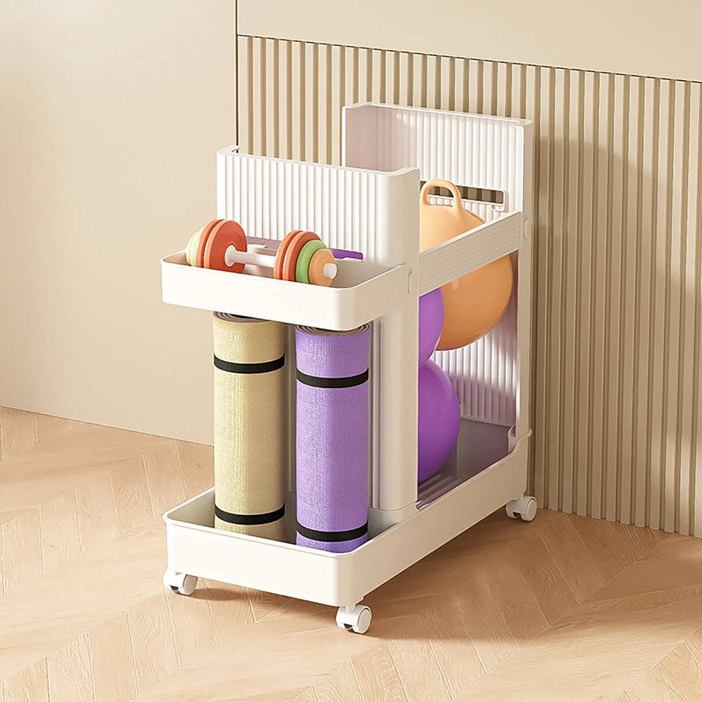 ABS Yoga Mat Storage Rack Fitness Equipment yoga wheels Organizer w/Wheel New
